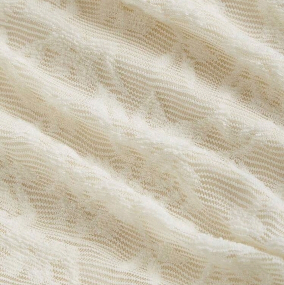 Cream Flare Sleeve Square Collar Ruffle Trim Hem T-Shirt,Long Sleeve Top - Picture 3 of 4